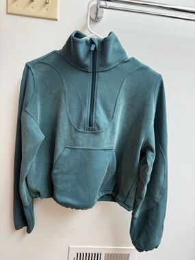 Teal lululemon softstream half zip size 4